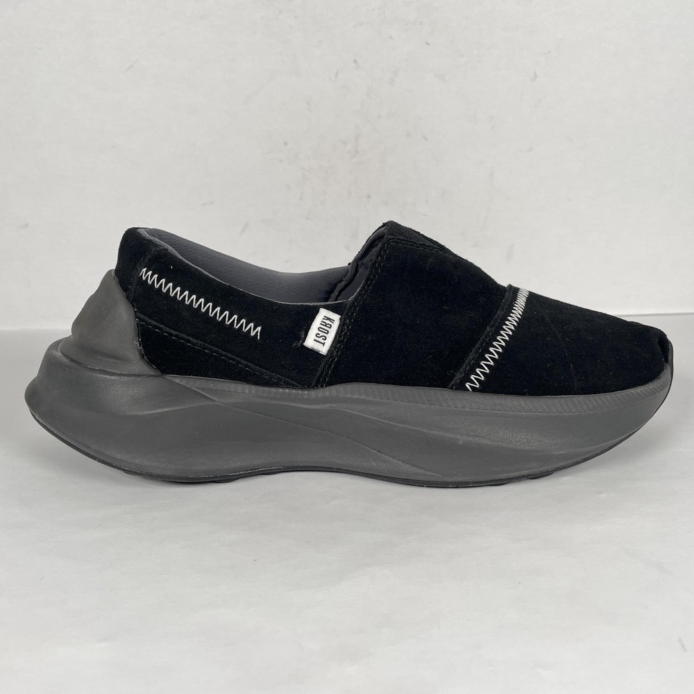TOMS Shoes Womens Size 5.5 Black Suede Platform Slip On Comfort Walking Sneakers